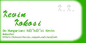 kevin kokosi business card